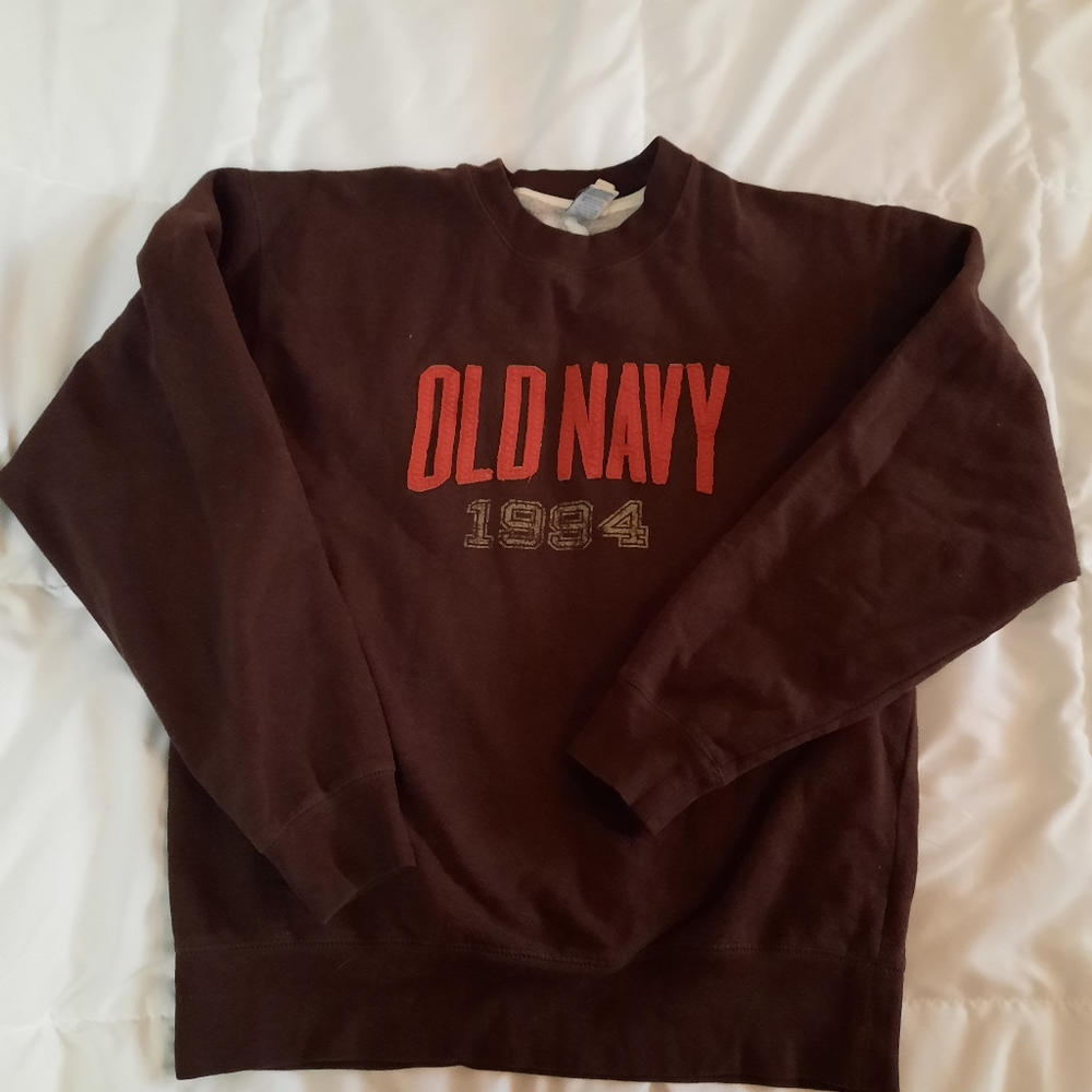 ❤ Brown Old Navy crew neck sweatshirt